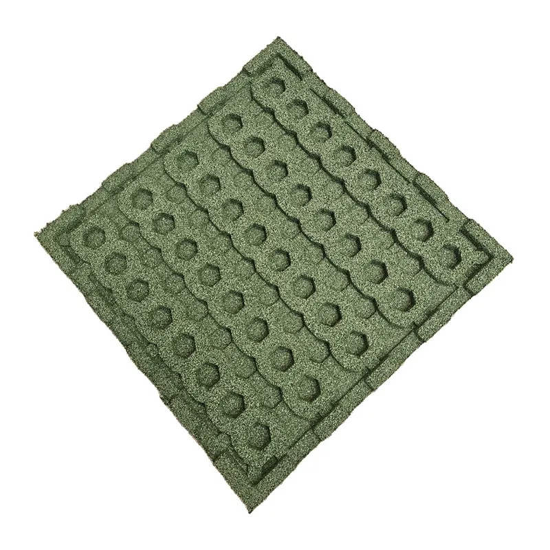 Caucho Hueco LOSETA DE CAUCHO 50x50 | 40mm | TACO DE APOYO | Verde | DENSIDAD STANDARD  
